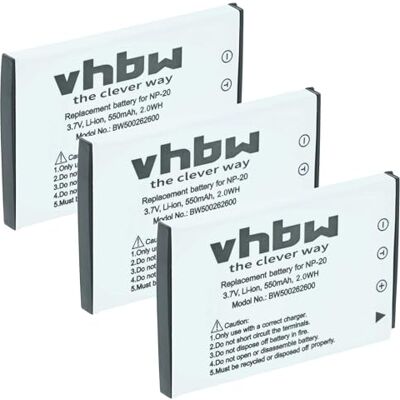 vhbw 3X Batteries Compatible avec BenQ DC-X720, DC-X725, DC-X735, DC-X800, T-800 Appareil Photo Reflex (550mAh, 3,6V, Li-ION) vhbw 3X Batteries Compatible avec BenQ DC-X720, DC-X725, DC-X735, DC-X800, T-800 Appareil Photo Reflex (550mAh, 3,6V, Li-ION)