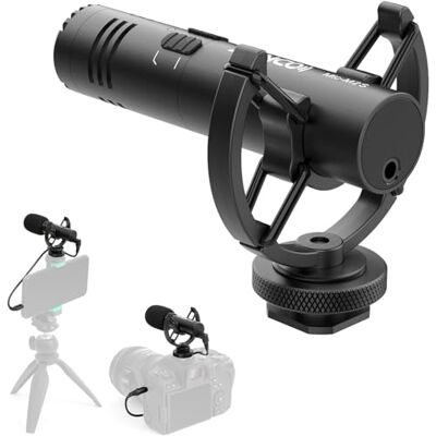 Moman Microphone vidéo M2S, appareil photo externe, microphone vidéo, cardioïde, filtre basse coupe, protection contre le vent pour téléphone portable, caméscope, microphone DSLR Shotgun Moman Microphone vidéo M2S, appareil photo externe, microphone vidéo, cardioïde, filtre basse coupe, protection contre le vent pour téléphone portable, caméscope, microphone DSLR Shotgun