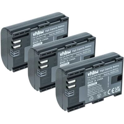 vhbw 3X Batteries Compatible avec Tether Tools Air Direct Appareil Photo, Reflex numérique (1300mAh, 7,2V, Li-ION) avec Puce d'information vhbw 3X Batteries Compatible avec Tether Tools Air Direct Appareil Photo, Reflex numérique (1300mAh, 7,2V, Li-ION) avec Puce d'information