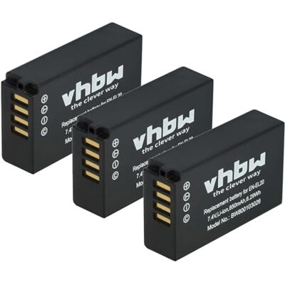 vhbw 3X Batterie Compatible avec Nikon Coolpix P1100 Appareil Photo (850mAh, 7,4V, Li-ION) vhbw 3X Batterie Compatible avec Nikon Coolpix P1100 Appareil Photo (850mAh, 7,4V, Li-ION)