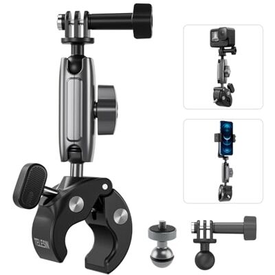 TELESIN Support de fixation pour guidon de vélo pour DJI Osmo Action 6 5 Pro 4 Pocket GoPro Hero 13 12 11 10 9 8 7 Insta360 X5 X4 Accessoires Rotation à 360 degrés TELESIN Support de fixation pour guidon de vélo pour DJI Osmo Action 6 5 Pro 4 Pocket GoPro Hero 13 12 11 10 9 8 7 Insta360 X5 X4 Accessoires Rotation à 360 degrés