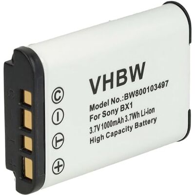 vhbw Batterie 1000mAh pour remplace Sony Action Cam FDR-X1000V, HDR-AS100V, HDR-AS100VR, HDR-AS20, HDR-AS200V NP-BX1 vhbw Batterie 1000mAh pour remplace Sony Action Cam FDR-X1000V, HDR-AS100V, HDR-AS100VR, HDR-AS20, HDR-AS200V NP-BX1