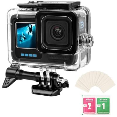 LetonPower Boîtier de plongée étanche pour GoPro HERO13/12/11/10/9 Noir – Boîtier sous-marin de 60 m avec support, coque de protection compatible avec caméra d'action Hero 13 Kit d'accessoires LetonPower Boîtier de plongée étanche pour GoPro HERO13/12/11/10/9 Noir – Boîtier sous-marin de 60 m avec support, coque de protection compatible avec caméra d'action Hero 13 Kit d'accessoires