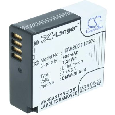 vhbw Batterie Compatible avec Panasonic Lumix DMC-GX80, DMC-GX85, DMC-LX100, DMC-LX100K Appareil Photo Reflex (1050mAh, 7,4V, Li-ION) vhbw Batterie Compatible avec Panasonic Lumix DMC-GX80, DMC-GX85, DMC-LX100, DMC-LX100K Appareil Photo Reflex (1050mAh, 7,4V, Li-ION)