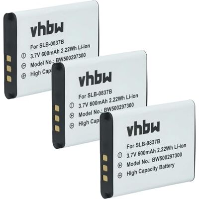 vhbw 3X Batteries Compatible avec Samsung Digimax NV8, SL201 Appareil Photo, Reflex numérique (500mAh, 3,7V, Li-ION) vhbw 3X Batteries Compatible avec Samsung Digimax NV8, SL201 Appareil Photo, Reflex numérique (500mAh, 3,7V, Li-ION)