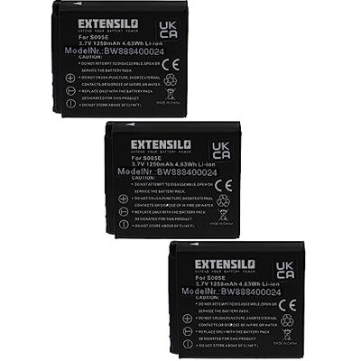 EXTENSILO 3X Batteries Compatible avec Leica D-Lux 2, D-Lux 3, C-Lux 1 Appareil Photo, Reflex numérique (1250mAh, 3,7V, Li-ION) EXTENSILO 3X Batteries Compatible avec Leica D-Lux 2, D-Lux 3, C-Lux 1 Appareil Photo, Reflex numérique (1250mAh, 3,7V, Li-ION)