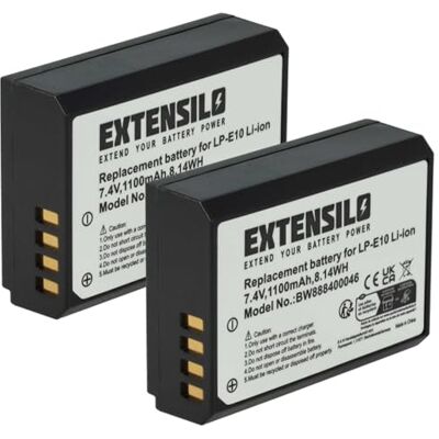 EXTENSILO 2X Batteries Compatible avec Canon EOS Rebel T3, Rebel T5 Appareil Photo, Reflex numérique (1100mAh, 7,4V, Li-ION) EXTENSILO 2X Batteries Compatible avec Canon EOS Rebel T3, Rebel T5 Appareil Photo, Reflex numérique (1100mAh, 7,4V, Li-ION)