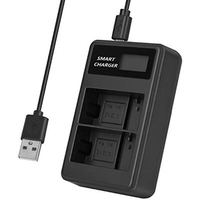 fittings4you Double chargeur LCD compatible pour 2 x Nikon batterie EN-EL15 effet anti-mémoire LC9202 fittings4you Double chargeur LCD compatible pour 2 x Nikon batterie EN-EL15 effet anti-mémoire LC9202