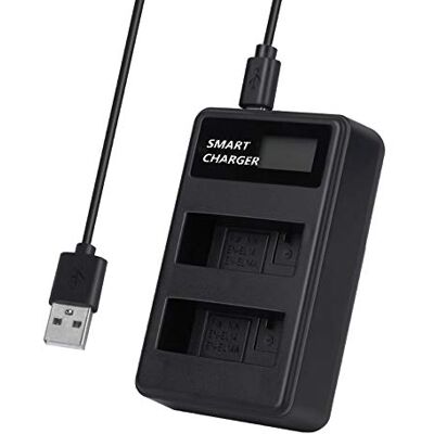 fittings4you Double chargeur LCD compatible avec 2 x batteries Nikon EN-EL14 EN-EL14a effet anti-mémoire LC9201 fittings4you Double chargeur LCD compatible avec 2 x batteries Nikon EN-EL14 EN-EL14a effet anti-mémoire LC9201