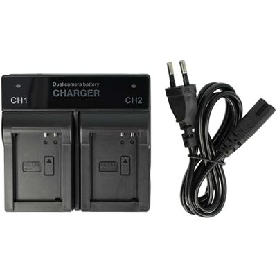 Chargeur double pour caméras Canon PowerShot - Chargement rapide, Indicateur LED Chargeur double pour caméras Canon PowerShot - Chargement rapide, Indicateur LED