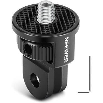 NEEWER Adaptateur de montage pour caméra d'action avec vis 6,35 mm en alliage d'aluminium compatible avec GoPro Hero 13 12 Insta360 X4 X3 DJI Osmo Pocket 3 Creator Combo Phone Cage, GP-7 NEEWER Adaptateur de montage pour caméra d'action avec vis 6,35 mm en alliage d'aluminium compatible avec GoPro Hero 13 12 Insta360 X4 X3 DJI Osmo Pocket 3 Creator Combo Phone Cage, GP-7