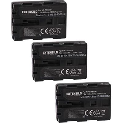 EXTENSILO 3X Batterie compatible avec Sony Alpha 65, 77, DSLR-A100, DSLR-A100H, 57, 99 (1900 mAh, 7,2 V, Li-Ion) EXTENSILO 3X Batterie compatible avec Sony Alpha 65, 77, DSLR-A100, DSLR-A100H, 57, 99 (1900 mAh, 7,2 V, Li-Ion)
