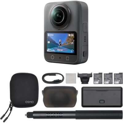 DJI Osmo 360 Adventure Combo Caméra d'action étanche 8K 360° avec capteur de 2,5 cm, stockage intégré de 128 Go, enregistrement 100 min 8K, 4K/120 fps et vidéo grand angle de 170 °, avec 3 batteries DJI Osmo 360 Adventure Combo Caméra d'action étanche 8K 360° avec capteur de 2,5 cm, stockage intégré de 128 Go, enregistrement 100 min 8K, 4K/120 fps et vidéo grand angle de 170 °, avec 3 batteries