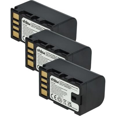 vhbw Lot de 3 batteries compatibles avec JVC GR-D745, GR-D750, GR-D760 1400 mAh, 7,2 V, Li-ion vhbw Lot de 3 batteries compatibles avec JVC GR-D745, GR-D750, GR-D760 1400 mAh, 7,2 V, Li-ion