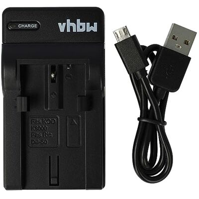 vhbw Chargeur USB de Batterie Compatible avec Ricoh DB-50 Batterie Appareil Photo Digital, DSLR, Action cam vhbw Chargeur USB de Batterie Compatible avec Ricoh DB-50 Batterie Appareil Photo Digital, DSLR, Action cam
