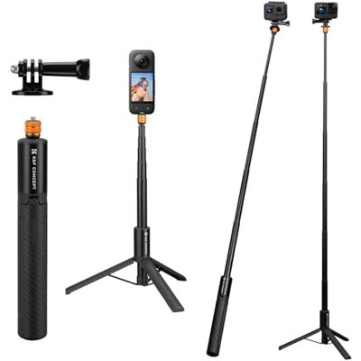 K&F CONCEPT Trépied pour caméra d'action 120 cm, poignée invisible extensible portable, trépied compatible avec Go Pro Hero 13 12 11 10 9 8, DJI Osmo Action 5 Pro 4 3, Insta360 x5/GO 3S K&F CONCEPT Trépied pour caméra d'action 120 cm, poignée invisible extensible portable, trépied compatible avec Go Pro Hero 13 12 11 10 9 8, DJI Osmo Action 5 Pro 4 3, Insta360 x5/GO 3S