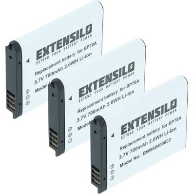 EXTENSILO 3X Batteries Compatible avec Samsung L20, ES78, ES80, ES90, ES91, MV800, N9V Appareil Photo, Reflex numérique (700mAh, 3,6V, Li-ION) EXTENSILO 3X Batteries Compatible avec Samsung L20, ES78, ES80, ES90, ES91, MV800, N9V Appareil Photo, Reflex numérique (700mAh, 3,6V, Li-ION)