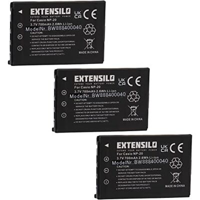 EXTENSILO 3X Batteries Compatible avec Easypix W510 Appareil Photo étanche Appareil Photo, Reflex numérique (700mAh, 3,7V, Li-ION) EXTENSILO 3X Batteries Compatible avec Easypix W510 Appareil Photo étanche Appareil Photo, Reflex numérique (700mAh, 3,7V, Li-ION)