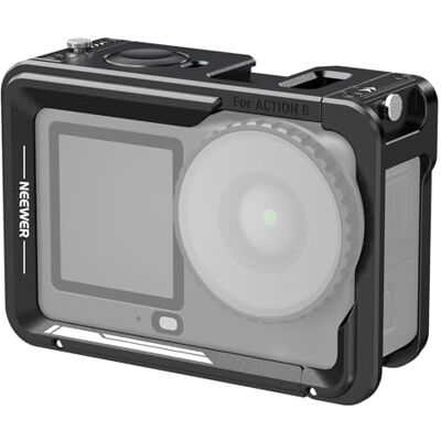 NEEWER Cage pour Osmo Action 6, stabilisateur vidéo en métal léger avec griffe froide et filetage 6,35 mm, compatible avec DJI Mic AC054 NEEWER Cage pour Osmo Action 6, stabilisateur vidéo en métal léger avec griffe froide et filetage 6,35 mm, compatible avec DJI Mic AC054