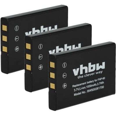 vhbw 3X Batteries Compatible avec Acer CR-5130, CR-6530 Appareil Photo APRN (1000mAh, 3,6V, Li-ION) vhbw 3X Batteries Compatible avec Acer CR-5130, CR-6530 Appareil Photo APRN (1000mAh, 3,6V, Li-ION)