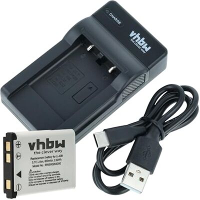 vhbw 1 support de chargement, 1 câble de charge, 1 batterie compatible avec appareil photo Voigtländer Vito 65, Vito 75, Vitoret U8 vhbw 1 support de chargement, 1 câble de charge, 1 batterie compatible avec appareil photo Voigtländer Vito 65, Vito 75, Vitoret U8