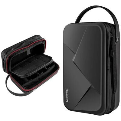TELESIN Carry Case for GoPro Max Hero 9 8 7 6 5 4 3, DJI Osmo Pocket Action, Insta360 One X, More Small Digital Camera, Hard Protective Travel Bag, Noir, Travel TELESIN Carry Case for GoPro Max Hero 9 8 7 6 5 4 3, DJI Osmo Pocket Action, Insta360 One X, More Small Digital Camera, Hard Protective Travel Bag, Noir, Travel