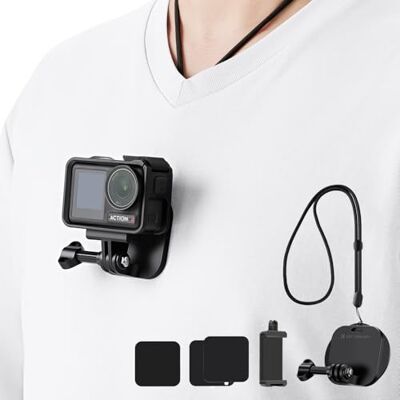 K&F CONCEPT Support magnétique à clipser pour GoPro Hero 13/12/11/10/9/8/Max, Insta360 Series, DJI OSMO Action, support poitrine avec libération rapide, pour smartphone et la plupart des accessoires K&F CONCEPT Support magnétique à clipser pour GoPro Hero 13/12/11/10/9/8/Max, Insta360 Series, DJI OSMO Action, support poitrine avec libération rapide, pour smartphone et la plupart des accessoires