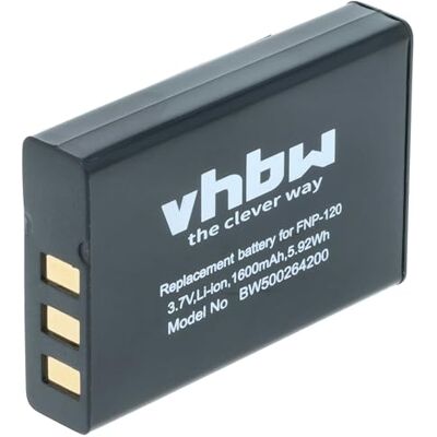 vhbw Batterie pour Appareil Photo OnCourse SiRF Star III, Ordro HDV-D320, D325, D80S, P72, V88 remplace NP-120 (1600mAh, 3.7V, Li-ION) vhbw Batterie pour Appareil Photo OnCourse SiRF Star III, Ordro HDV-D320, D325, D80S, P72, V88 remplace NP-120 (1600mAh, 3.7V, Li-ION)