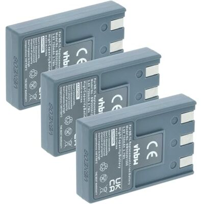 vhbw 3X Batteries Remplacement pour Canon NB-1L, NB-1LH pour Appareil Photo APRN (750mAh, 3,6V, Li-ION) vhbw 3X Batteries Remplacement pour Canon NB-1L, NB-1LH pour Appareil Photo APRN (750mAh, 3,6V, Li-ION)