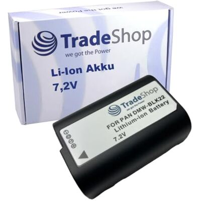 Trade-Shop Batterie Li-ion 7,2 V/2400 mAh compatible avec Panasonic Lumix DC-G9 II DC-GH6 Remplacement pour DMW-BLK22GK Trade-Shop Batterie Li-ion 7,2 V/2400 mAh compatible avec Panasonic Lumix DC-G9 II DC-GH6 Remplacement pour DMW-BLK22GK