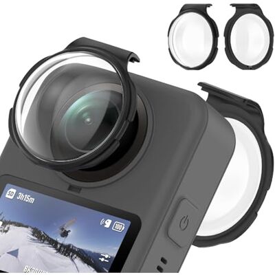 GIOPUEY Protections lentilles compatibles avec DJI OSMO 360, Premium HD Verre Trempé Capuchon Lentille Guards Black GIOPUEY Protections lentilles compatibles avec DJI OSMO 360, Premium HD Verre Trempé Capuchon Lentille Guards Black