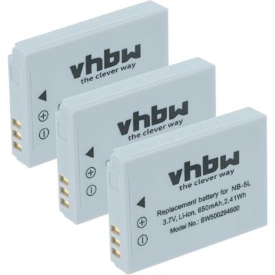 vhbw 3X Batteries Compatible avec Canon Powershot SX200 is, SX210 is, SX220 HS, SX230 HS Appareil Photo Reflex (650mAh, 3,6V, Li-ION) vhbw 3X Batteries Compatible avec Canon Powershot SX200 is, SX210 is, SX220 HS, SX230 HS Appareil Photo Reflex (650mAh, 3,6V, Li-ION)