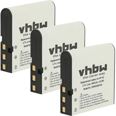 vhbw 3X Batteries Compatible avec Praktica 10.10 FHD, DVC 14.1 HDMI, DV-HD12, DX-1, iR-16, XD-8 Appareil Photo Reflex (950mAh, 3,6V, Li-ION) vhbw 3X Batteries Compatible avec Praktica 10.10 FHD, DVC 14.1 HDMI, DV-HD12, DX-1, iR-16, XD-8 Appareil Photo Reflex (950mAh, 3,6V, Li-ION)