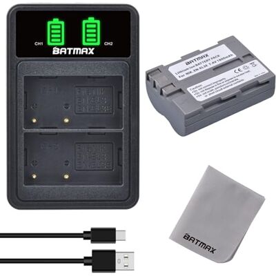 Batmax EN-EL3E EN-EL3 Battery and Dual Battery Charger with Type C Port Compatible with Nikon D30, D50, D70, D70s, D80, D90, D100, D200, D300, D300S, D700 D900 Digital Camera Batmax EN-EL3E EN-EL3 Battery and Dual Battery Charger with Type C Port Compatible with Nikon D30, D50, D70, D70s, D80, D90, D100, D200, D300, D300S, D700 D900 Digital Camera