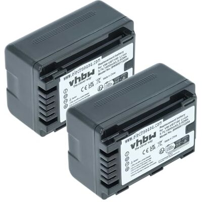 VHBW Batterie pour Caméra Panasonic 2x Haute Capacité Li-Ion - HC-V110, HC-V210, HC-V210M, HC-V210GK, HC-V110MGK, HC-V110GK, HC-989 VHBW Batterie pour Caméra Panasonic 2x Haute Capacité Li-Ion - HC-V110, HC-V210, HC-V210M, HC-V210GK, HC-V110MGK, HC-V110GK, HC-989