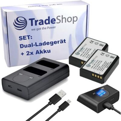 Trade-Shop Kit 3 en 1 : 2 piles + double batterie USB double LCD chargeur rapide pour 2 batteries remplace Canon LC-E10 pour Canon LP-E10 EOS 1100D 1200D 1300D 2000D 4000D Trade-Shop Kit 3 en 1 : 2 piles + double batterie USB double LCD chargeur rapide pour 2 batteries remplace Canon LC-E10 pour Canon LP-E10 EOS 1100D 1200D 1300D 2000D 4000D
