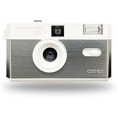 Corex Demi-cadre réutilisable 35 mm appareil photo CH1, flash intégré et compatible avec film de 35 mm (film et batterie non inclus) (gris minuit) édition limitée filtres bleus et jaunes gratuits Corex Demi-cadre réutilisable 35 mm appareil photo CH1, flash intégré et compatible avec film de 35 mm (film et batterie non inclus) (gris minuit) édition limitée filtres bleus et jaunes gratuits