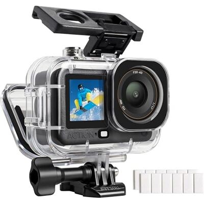 FiTSTILL Boîtier étanche 60 m pour DJI Osmo Action 6, double sabot froid Bague d'étanchéité épaisse pour photographie sous-marine 60 m, lentille en verre optique, accessoires Action6 FiTSTILL Boîtier étanche 60 m pour DJI Osmo Action 6, double sabot froid Bague d'étanchéité épaisse pour photographie sous-marine 60 m, lentille en verre optique, accessoires Action6
