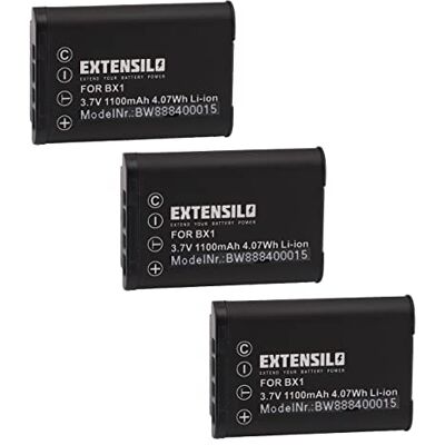 EXTENSILO 3X Batteries Compatible avec Sony Cybershot DSC-HX50, DSC-HX50V, DSC-HX60 Appareil Photo, Reflex numérique (1100mAh, 3,7V, Li-ION) EXTENSILO 3X Batteries Compatible avec Sony Cybershot DSC-HX50, DSC-HX50V, DSC-HX60 Appareil Photo, Reflex numérique (1100mAh, 3,7V, Li-ION)