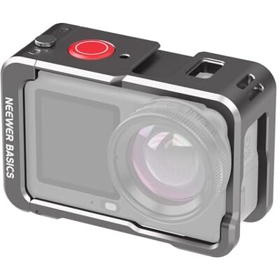NEEWER BASICS AC061 Cage pour caméra d'action compatible avec les accessoires DJI Osmo Action 6, cadre de protection en alliage d'aluminium avec adaptateur à vis de 6,35 mm et support de griffe pour NEEWER BASICS AC061 Cage pour caméra d'action compatible avec les accessoires DJI Osmo Action 6, cadre de protection en alliage d'aluminium avec adaptateur à vis de 6,35 mm et support de griffe pour
