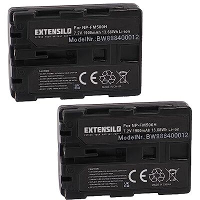 EXTENSILO 2X Batteries Compatible avec Sony Alpha DSLR-A700P, DSLR-A700Z, DSLR-A850 Appareil Photo, Reflex numérique (1900mAh, 7,2V, Li-ION) EXTENSILO 2X Batteries Compatible avec Sony Alpha DSLR-A700P, DSLR-A700Z, DSLR-A850 Appareil Photo, Reflex numérique (1900mAh, 7,2V, Li-ION)