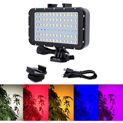 Suptig Lumière de plongée étanche 72 LED Compatible avec appareils Photo GoPro Canon Nikon Pentax Panasonic Sony Samsung SLR 5 Types de Couleurs d'éclairage 45 m Suptig Lumière de plongée étanche 72 LED Compatible avec appareils Photo GoPro Canon Nikon Pentax Panasonic Sony Samsung SLR 5 Types de Couleurs d'éclairage 45 m