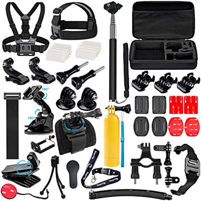 Suptig Kit d'accessoires compatible avec GoPro Hero 13/12/11/10/9/8/7/6/5/4/3/3+/2/1/Session Max Fusion DJI Osmo, Insta360 et Akaso Action Caméras Suptig Kit d'accessoires compatible avec GoPro Hero 13/12/11/10/9/8/7/6/5/4/3/3+/2/1/Session Max Fusion DJI Osmo, Insta360 et Akaso Action Caméras