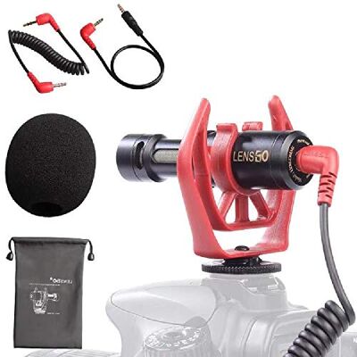 LENSGO LWM-DMM1 Microphone universel cardioïde directionnel externe avec support antichoc/pare-brise pour smartphone Android iPhone Canon Nikon DSLR LENSGO LWM-DMM1 Microphone universel cardioïde directionnel externe avec support antichoc/pare-brise pour smartphone Android iPhone Canon Nikon DSLR