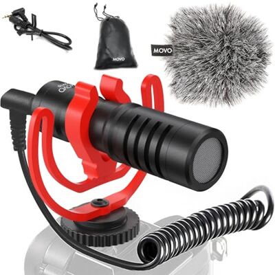 Movo VXR10 Microphone vidéo universel avec amortisseur de vibrations, support de choc, sac de transport, pour iPhone, smartphones Android, Canon EOS, Nikon DSLR Microphone parfait Movo VXR10 Microphone vidéo universel avec amortisseur de vibrations, support de choc, sac de transport, pour iPhone, smartphones Android, Canon EOS, Nikon DSLR Microphone parfait