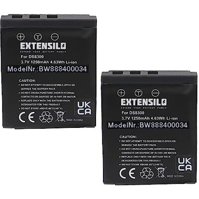 EXTENSILO Lot de 2 batteries compatibles avec Hitachi HDC831E Appareil photo (1250 mAh, 3,7 V, Li-Ion) EXTENSILO Lot de 2 batteries compatibles avec Hitachi HDC831E Appareil photo (1250 mAh, 3,7 V, Li-Ion)