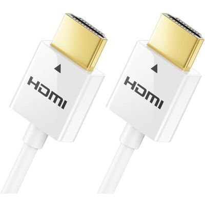 deleyCON 3,0m 4K HDMI 2.0 Câble Slim (Petit et Flexible Câble HDMI) 1080P 2160P UHD ARC HDR 3D pour TV, Moniteur, Projecteur, Laptop, Notebook, PC, Ordinateur, PS4, PS5, XBOX Blanc deleyCON 3,0m 4K HDMI 2.0 Câble Slim (Petit et Flexible Câble HDMI) 1080P 2160P UHD ARC HDR 3D pour TV, Moniteur, Projecteur, Laptop, Notebook, PC, Ordinateur, PS4, PS5, XBOX Blanc