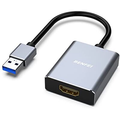 BENFEI Adaptateur USB 3.0 vers HDMI, USB 3.0 vers HDMI mâle vers Femelle pour Windows 11, Windows 10, Windows 8.1, Windows 8, Windows 7 (Pas pour Mac) BENFEI Adaptateur USB 3.0 vers HDMI, USB 3.0 vers HDMI mâle vers Femelle pour Windows 11, Windows 10, Windows 8.1, Windows 8, Windows 7 (Pas pour Mac)