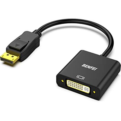 BENFEI Adaptateur DisplayPort vers DVI, plaqué or DP vers DVI (mâle vers femelle) compatible avec Lenovo, Dell, HP et d'autres marques BENFEI Adaptateur DisplayPort vers DVI, plaqué or DP vers DVI (mâle vers femelle) compatible avec Lenovo, Dell, HP et d'autres marques