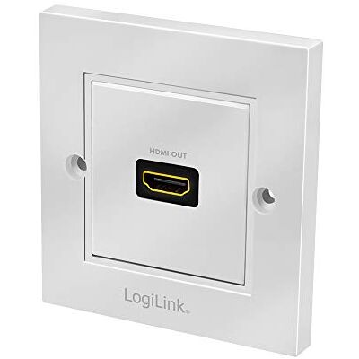 Logilink AH0017 Prise murale HDMI avec 1 connecteur HDMI High Speed avec Ethernet (prise extérieure/intérieure) en blanc Logilink AH0017 Prise murale HDMI avec 1 connecteur HDMI High Speed avec Ethernet (prise extérieure/intérieure) en blanc